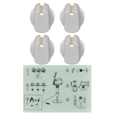 UK-35W4 KNOB 35MM UNI WHT KIT & DECALS Electrolux ES5564